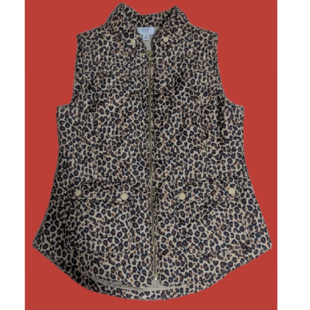 NWOT Crown Ivy Women's vest/leopard/small(4) - Picture 4 of 13